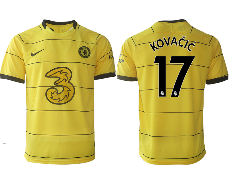 Men 2021-2022 Club Chelsea away aaa version yellow #17 Soccer Jersey->juventus jersey->Soccer Club Jersey
